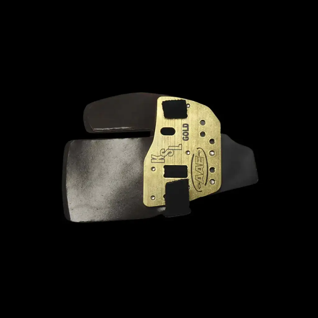 AAE KSL Gold Finger Tab (Brass w/ Super Leather Face) (RH, MD)